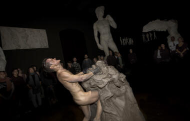 Cassils Becoming An Image Performance Stil No 5 Pennsylvania Academy Of Fine Arts Historic Casting Hall 2016