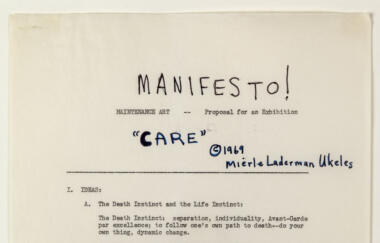 Ukeles Manifesto for Maintenance Art 1969 01